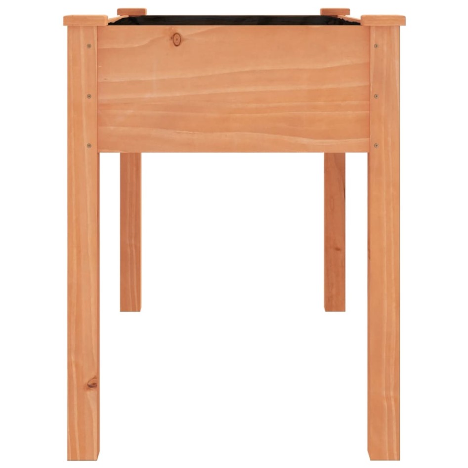 Jardinera con forro madera maciza de abeto marrón 118x59x76