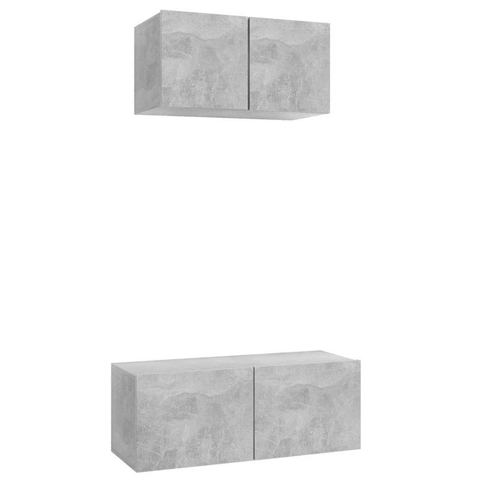 Set de muebles de salón 2 pzas madera ingeniería gris
