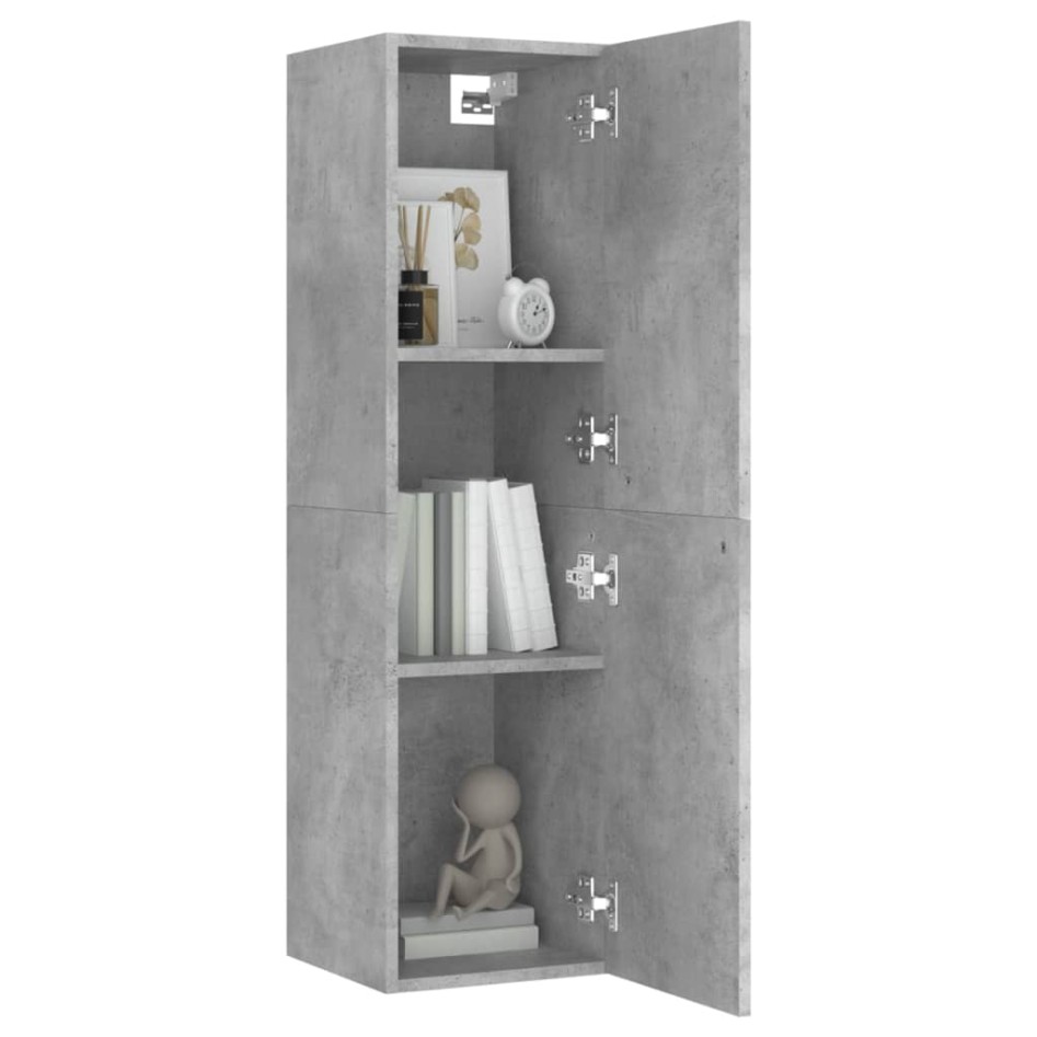 Mueble de TV madera contrachapada gris hormigón 30,5x30x110