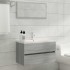 Set de muebles de baño 2 pzas madera contrachapada gris