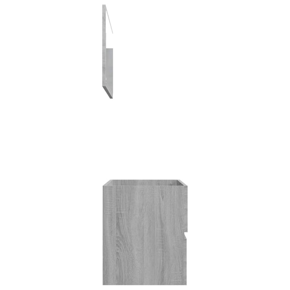 Set de muebles de baño 2 pzas madera contrachapada gris