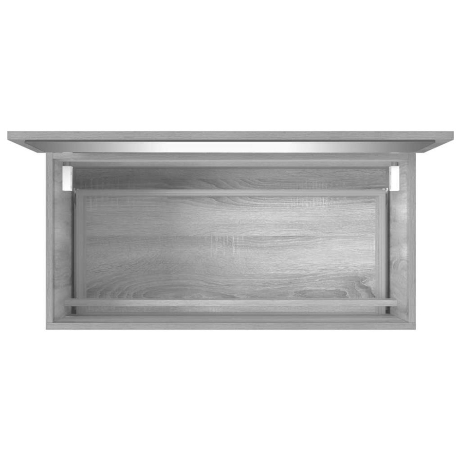 Set de muebles de baño 2 pzas madera contrachapada gris