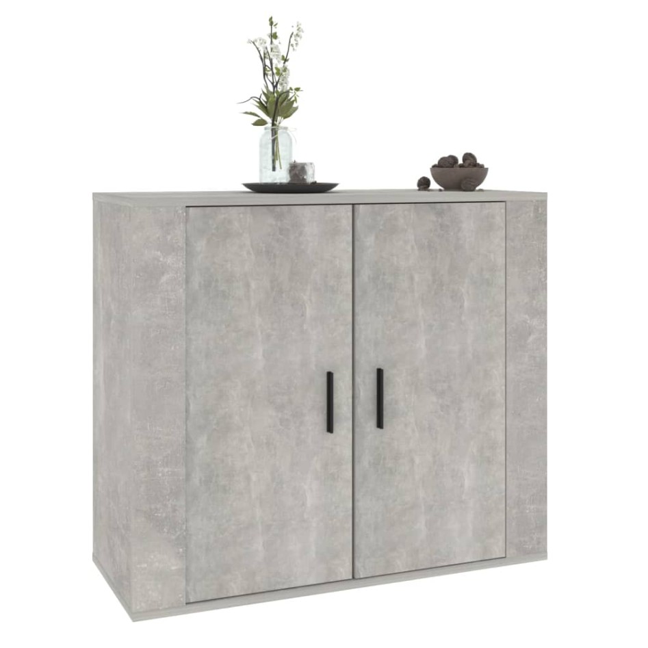 Aparador de madera contrachapada gris hormigón 80x33x70