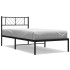 Estructura cama sin colchón con cabecero metal negro 90x200