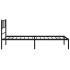 Estructura cama sin colchón con cabecero metal negro 90x200