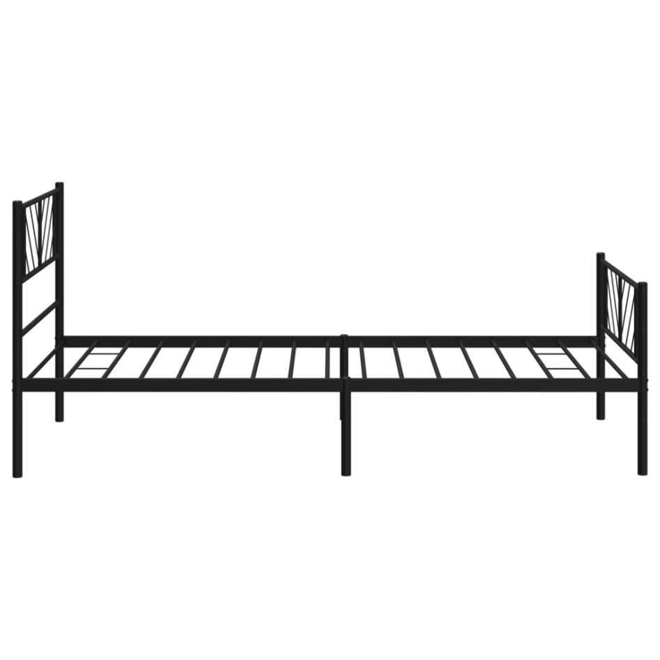 Estructura cama sin colchón con estribo metal negro 75x190