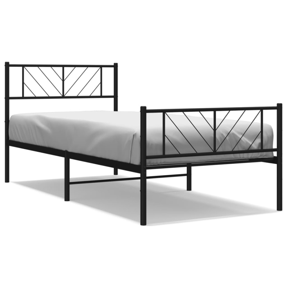 Estructura cama sin colchón con estribo metal negro 107x203