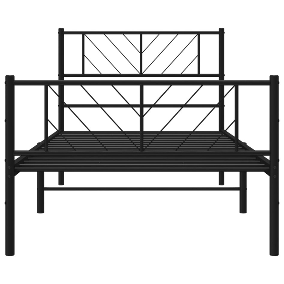 Estructura cama sin colchón con estribo metal negro 107x203