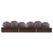 Arriate de jardín de acero galvanizado marrón 480x80x45 cm