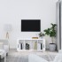 Mueble de TV madera contrachapada blanco brillo 100x35x40