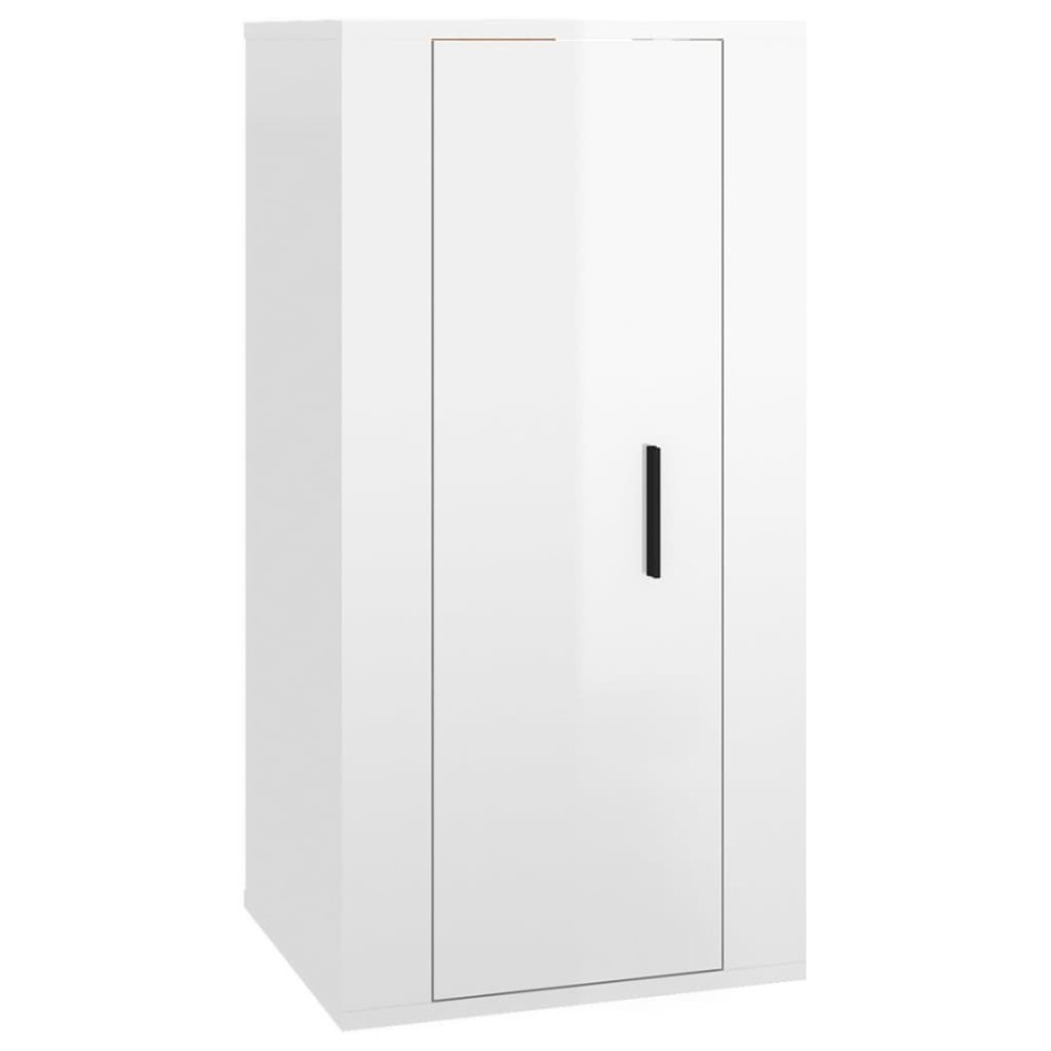 Mueble para TV de pared blanco brillante 40x34,5x80