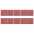 Baldosas de terraza 10 uds plástico rojo 30,5x30,5
