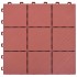 Baldosas de terraza 10 uds plástico rojo 30,5x30,5