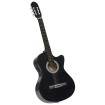 Guitarra clásica occidental con ecualizador y 6 cuerdas negro