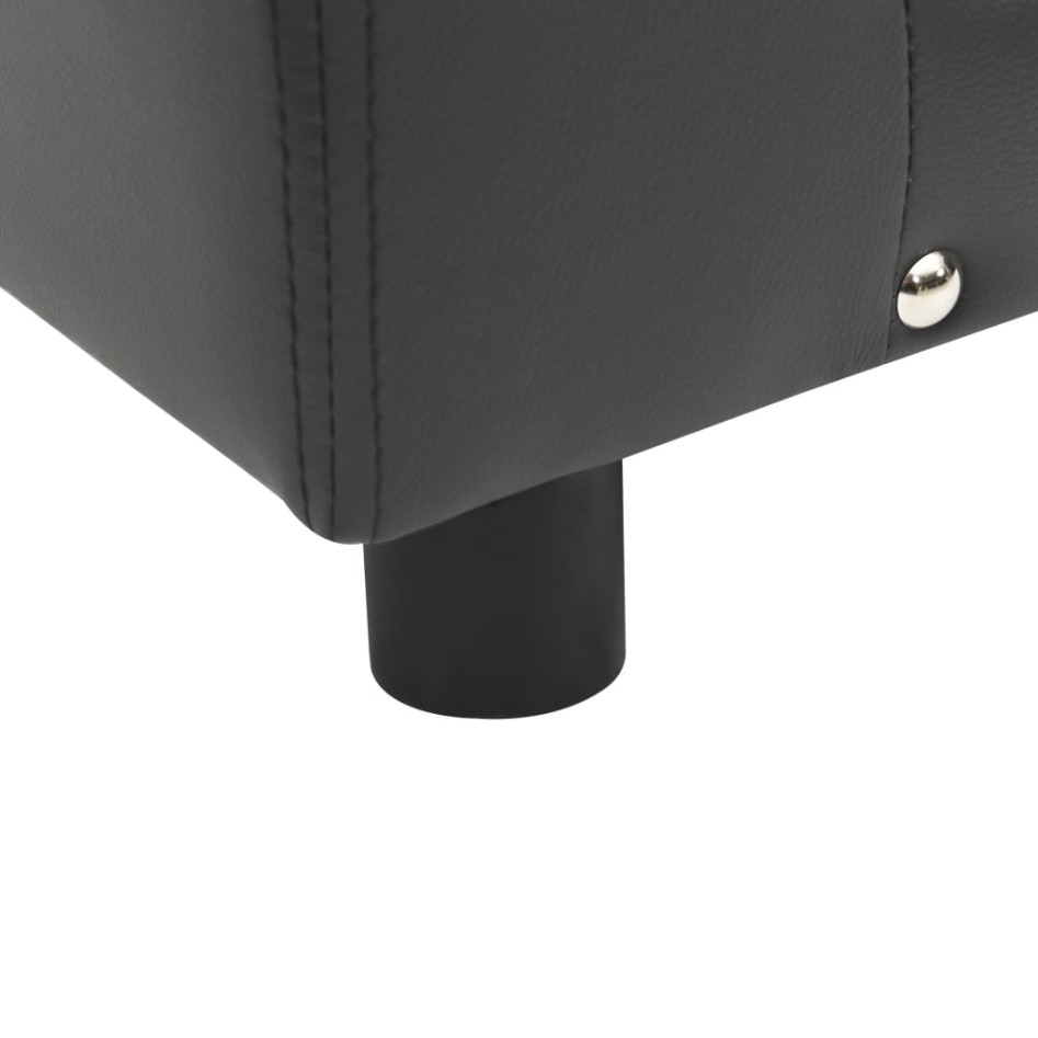 Sofá para perros felpa y cuero sintético gris oscuro