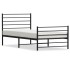 Estructura cama sin colchón con estribo metal negro 75x190