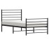 Estructura cama sin colchón con estribo metal negro 75x190