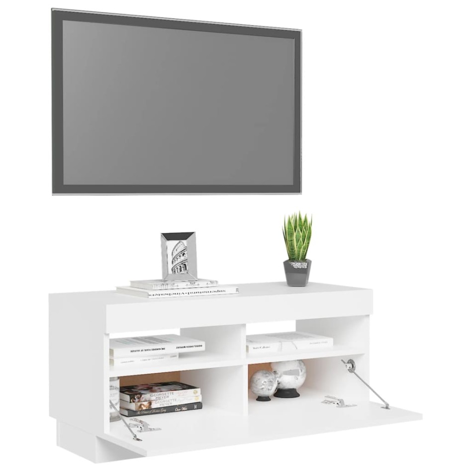 Mueble para TV con luces LED blanco 80x35x40