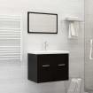 Conjunto de muebles de baño 2 pzas madera contrachapada negro