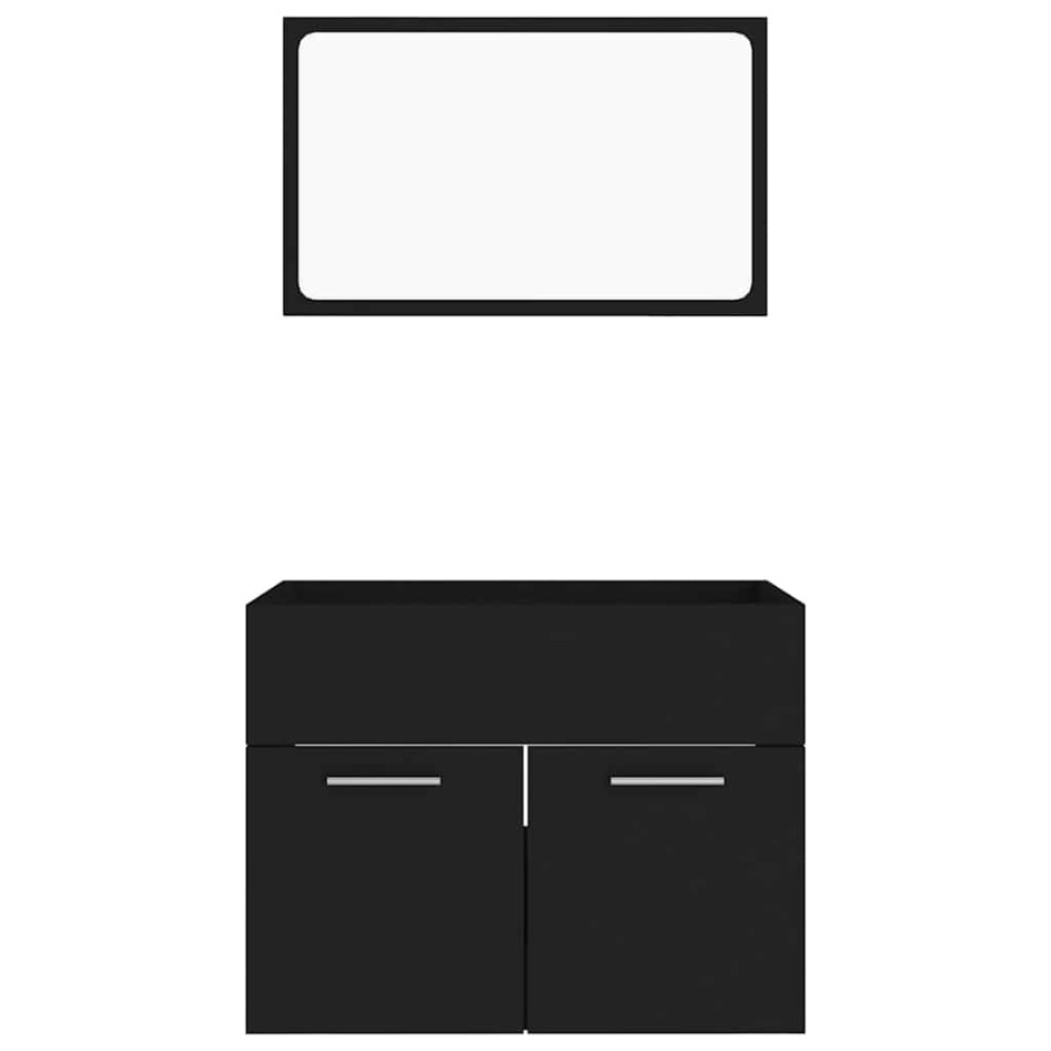 Conjunto de muebles de baño 2 pzas madera contrachapada