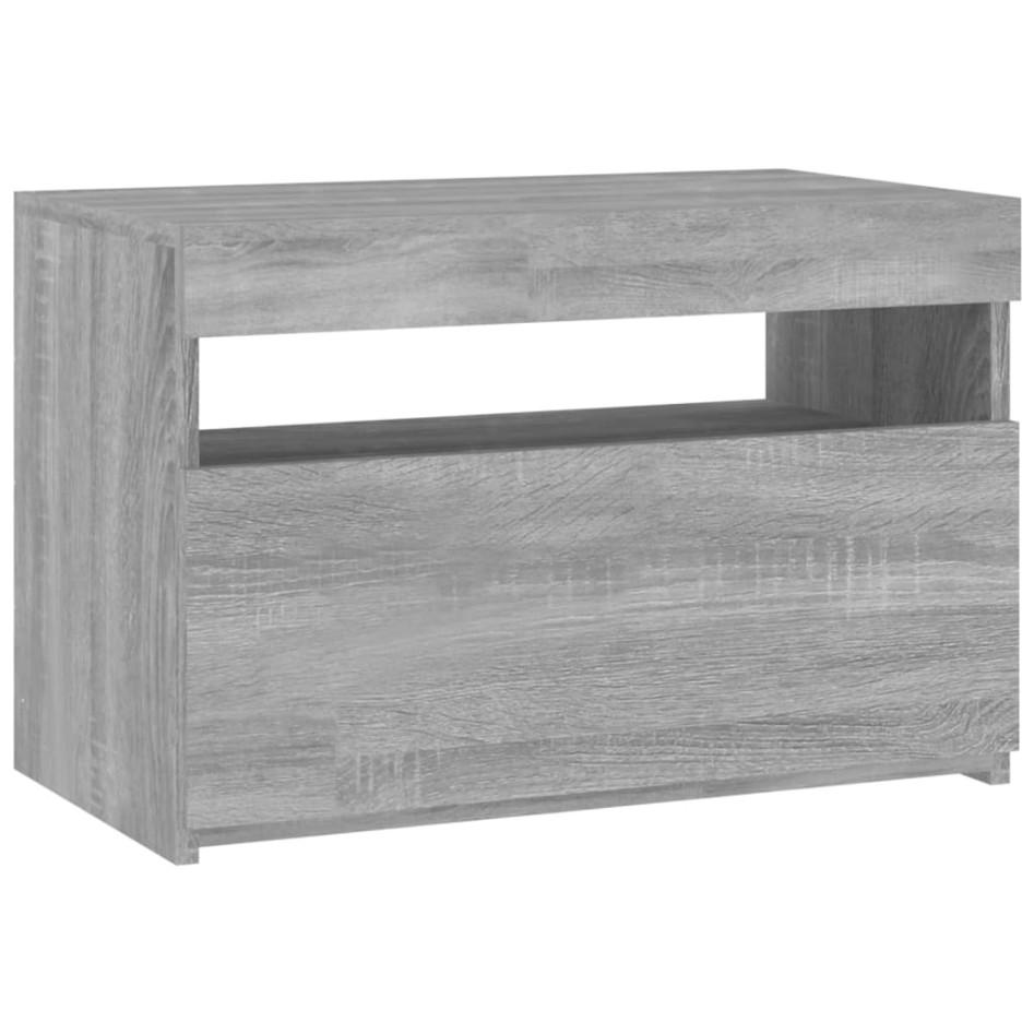 Mueble de TV con luces LED gris Sonoma 60x35x40