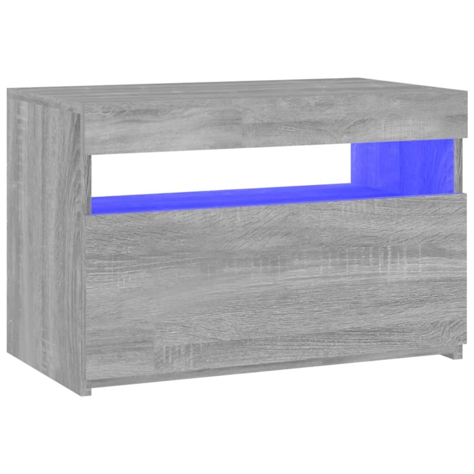 Mueble de TV con luces LED gris Sonoma 60x35x40
