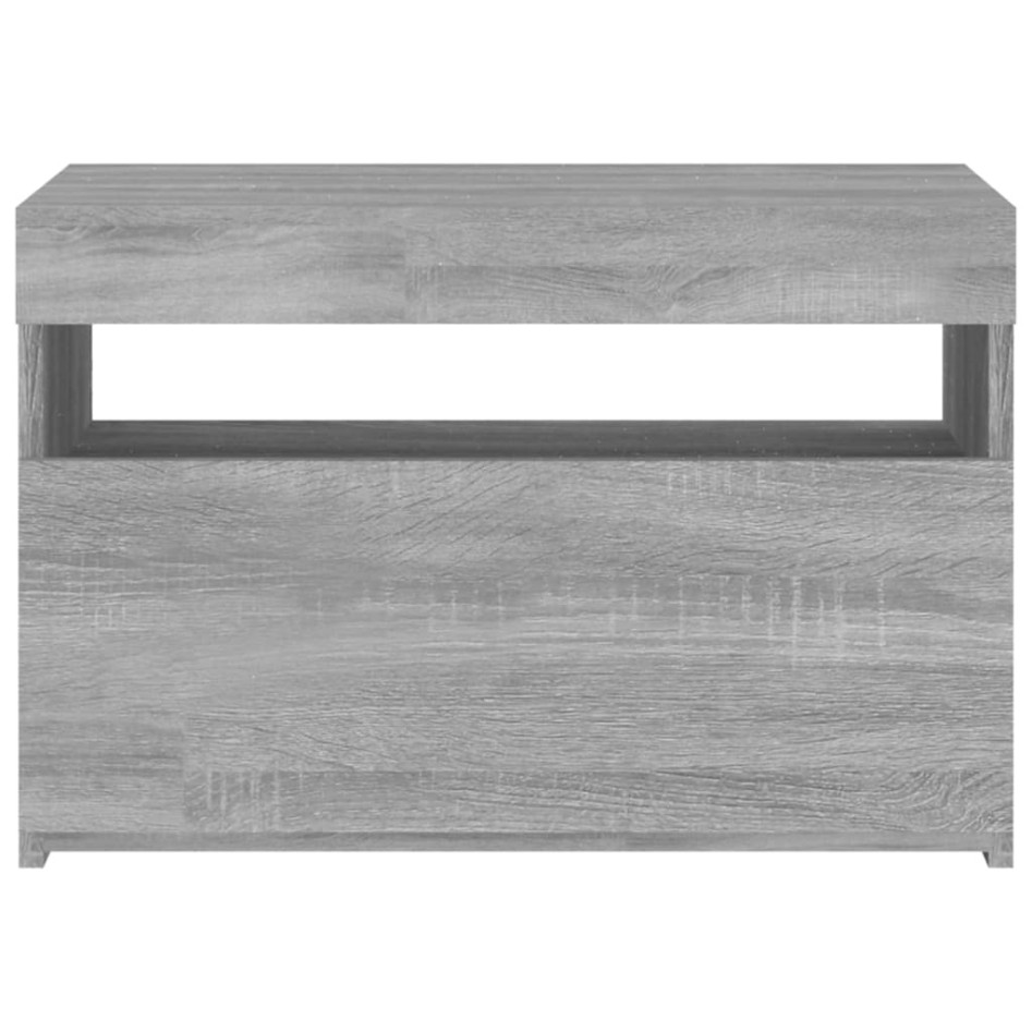Mueble de TV con luces LED gris Sonoma 60x35x40