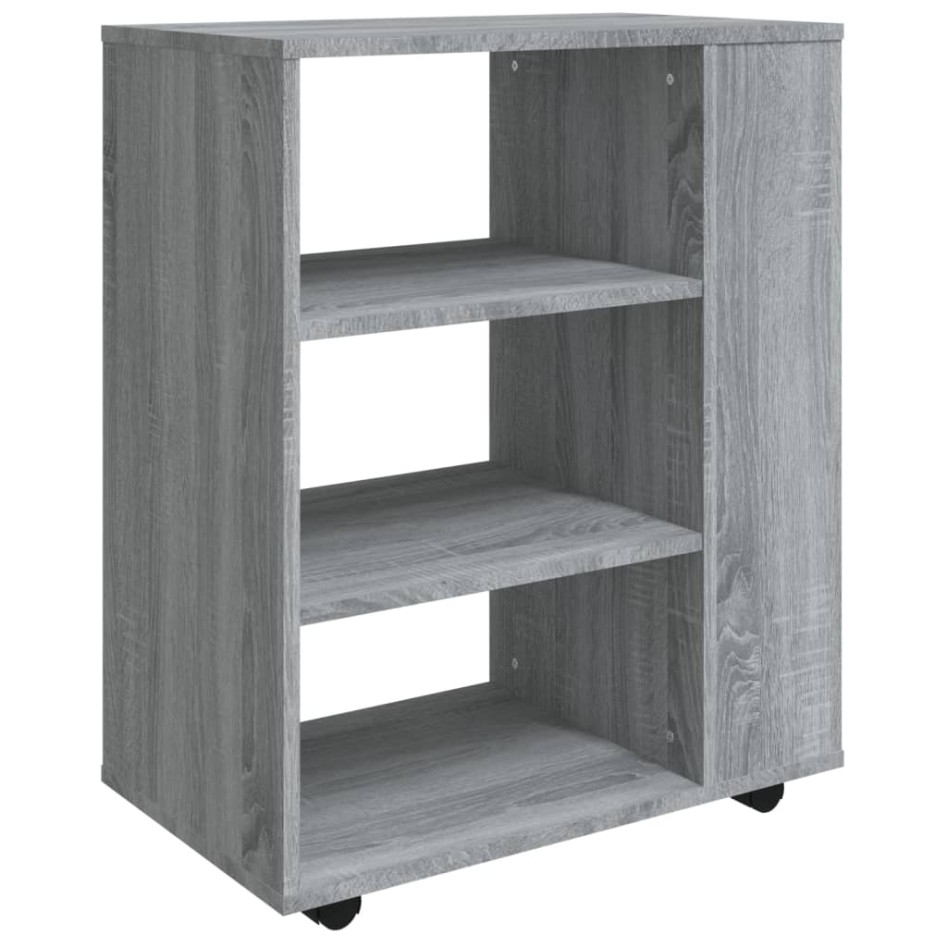 Armario con ruedas madera contrachapada gris Sonoma 60x35x75