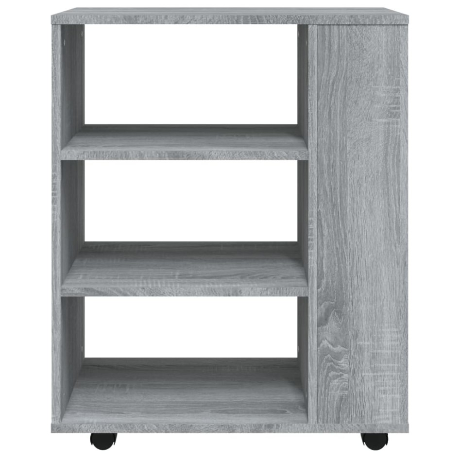 Armario con ruedas madera contrachapada gris Sonoma 60x35x75