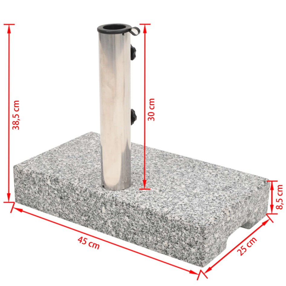 Base de sombrilla de granito rectangular 25