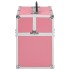 Maletín de maquillaje aluminio rosa 37x24x35
