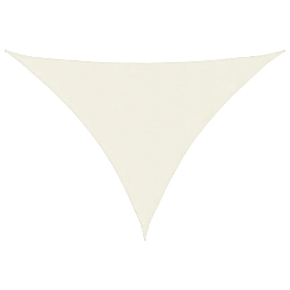 Toldo de vela triangular tela Oxford color crema 5x7x7