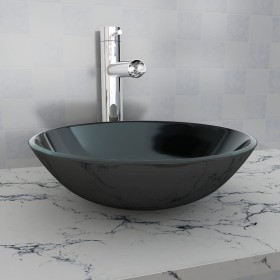 Lavabo de vidrio templado negro 42