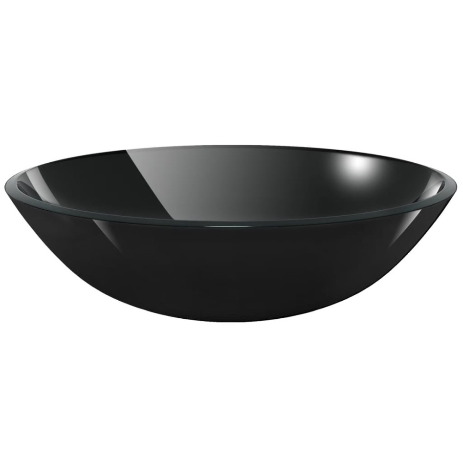 Lavabo de vidrio templado negro 42