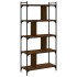 Librería 5 estantes madera ingeniería marrón roble 76x32x158