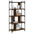 Librería 5 estantes madera ingeniería marrón roble 76x32x158