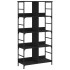 Estantería de madera de ingeniería negra 78,5x33x153