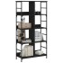 Estantería de madera de ingeniería negra 78,5x33x153