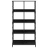Estantería de madera de ingeniería negra 78,5x33x153