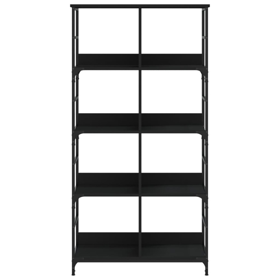 Estantería de madera de ingeniería negra 78,5x33x153