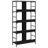 Estantería de madera de ingeniería negra 78,5x33x153