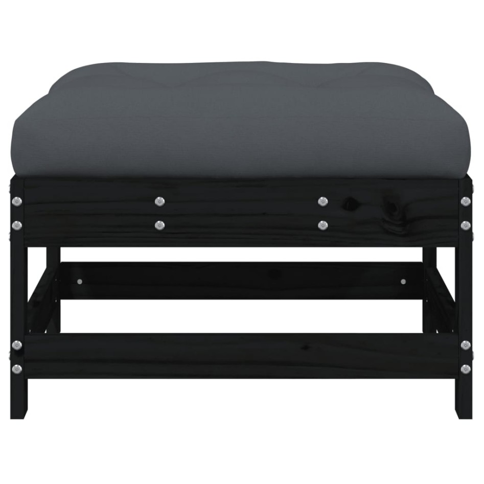 Taburete de jardín con cojín madera maciza de pino