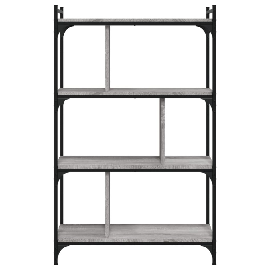 Librería 4 estantes madera ingeniería gris Sonoma 76x32x123