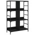 Estantería de madera de ingeniería negra 78,5x33x117,5