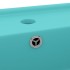Lavabo cuadrado rebosadero cerámica verde claro mate 41x41