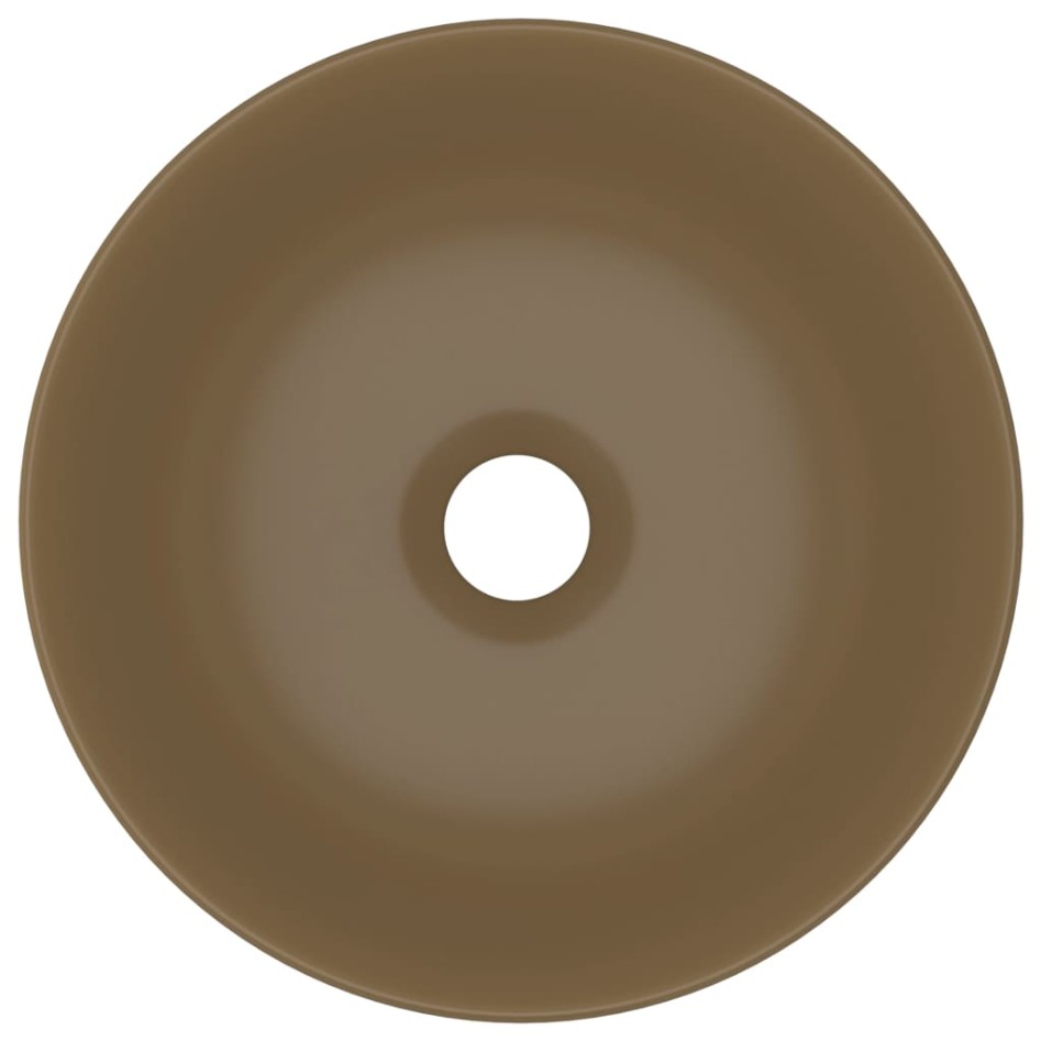 Lavabo de cuarto de baño redondo cerámica crema