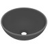 Lavabo de lujo redondo cerámica gris oscuro mate 32,5x14