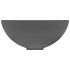 Lavabo de lujo redondo cerámica gris oscuro mate 32,5x14