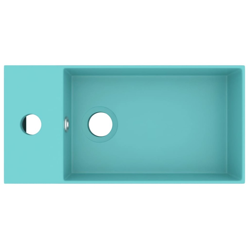 Lavabo con rebosadero cerámica verde