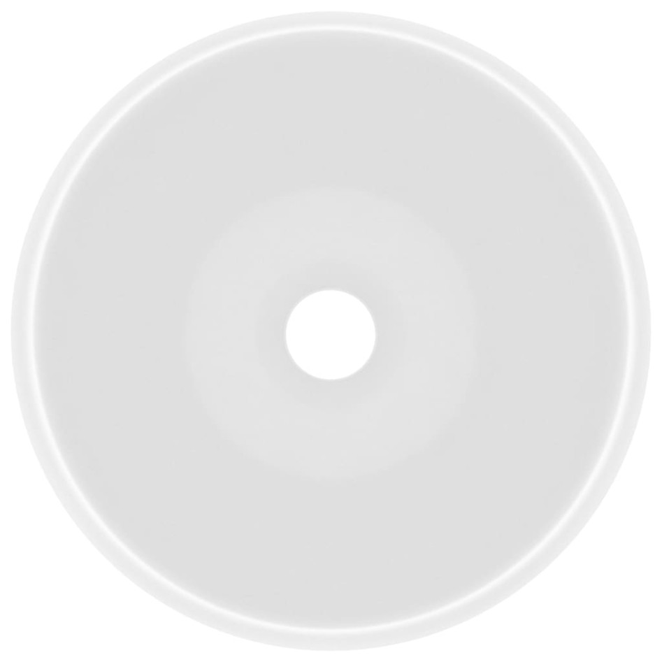 Lavabo de lujo redondo cerámica blanco mate 40x15